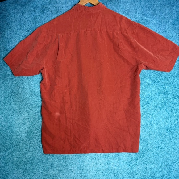 Vintage Quiksilver Mens L Short sleeve Shirt Terracotta Y2K  Beachwear - Picture 9 of 15